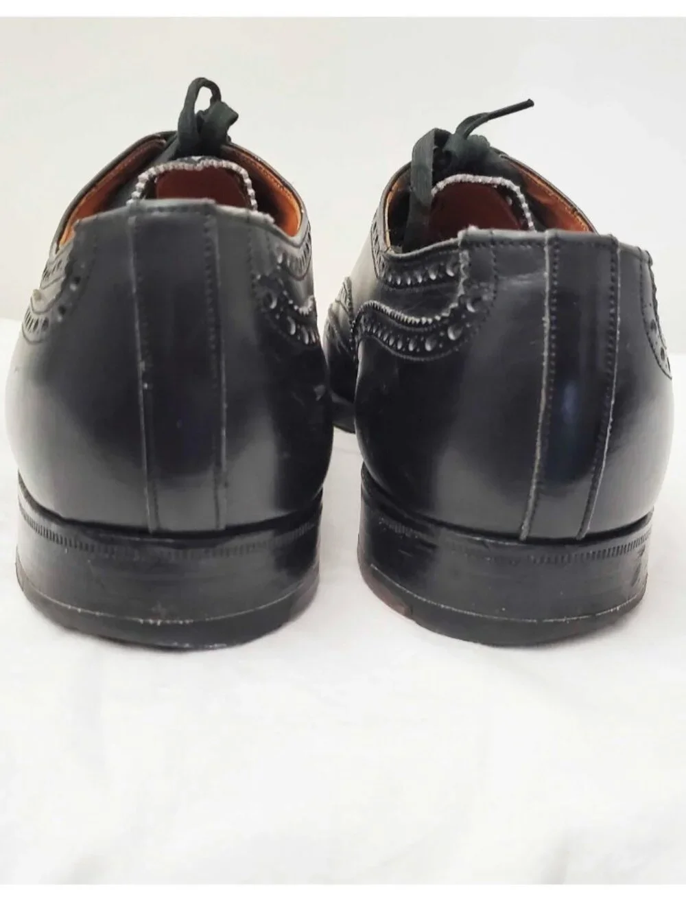 VTG Brooks Brothers Men's Black Wingtips Full Brogues Shoes. 41E. ENGLAND.